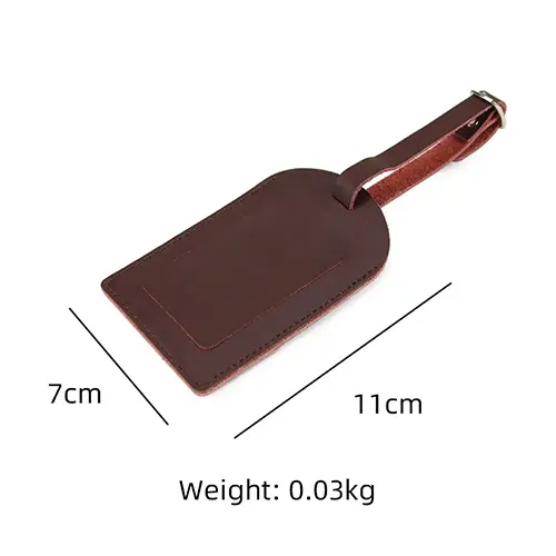  Genuine Leather Luggage Tag – Premium Travel Accessory with Privacy Cover